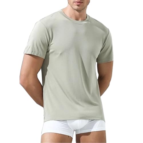 Camisetas De Manga Corta Para Hombre – Algodón Elástico, Cuello Redondo Y Colores Lisos, Perfectas Para Verano, Senderismo O Uso Diario