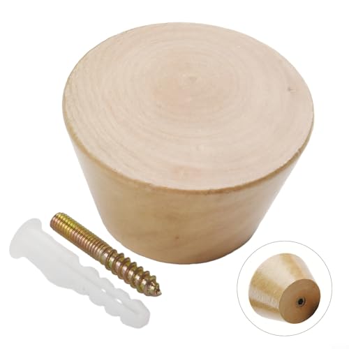 Gancho de pared de madera, 5 cm o 6 cm de diámetro, diseño de botón redondo, colgador de pared resistente con clavo incluido, para el hogar, oficina, cocina, baño (madera-L)