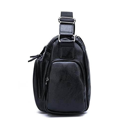 JSEIAJB Briefcase Business Men Shoulder Bag Leisure Men's Bag Retro Leather Shoulder Bag Crossbody Bags Men Black4