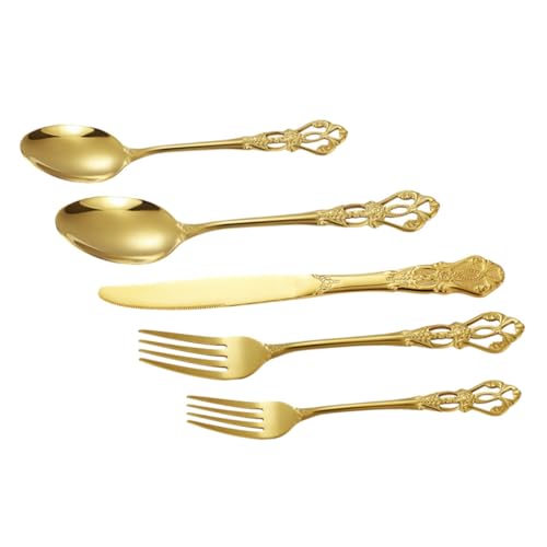 FELTECHELECTR 1 Set Stainless Steel Silverware Cutlery Kit Forks Spoons Cutter Western Flatware for Home Restaurant Mirror Polished Dishwasher Safe Dining Utensils