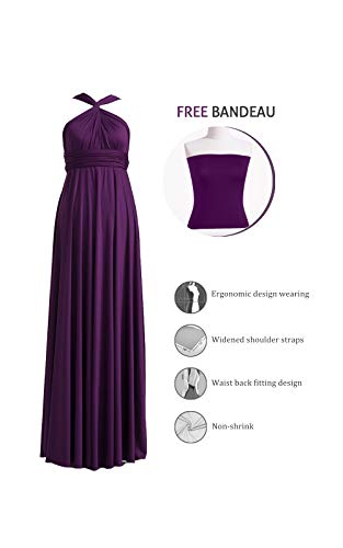 72Styles B07DW33LG9 Bridesmaid Dresses Long V Neck Elegant Off Shoulder Wedding Evening Dress Bridesmaid Dress Convertible Multi-Way Dress thumb #1