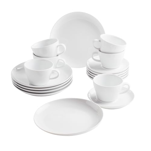 KAHLA 390453A90039C - Servizio da caffè Five Senses, 18 pezzi, in porcellana bianca