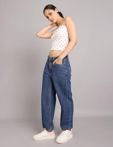Image of INKD Women's Relaxed Fit Jeans - Mid-Rise | 100% Cotton | Jeans for Women (Available in Plus Sizes)