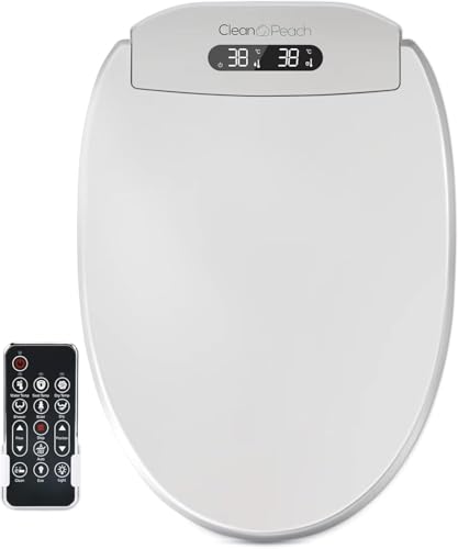 Clean Peach bidet toilette wc - Marque Française - toilette japonaise - garantie 2 ans - wc japonais facile à installer - douchette wc (Ovale)