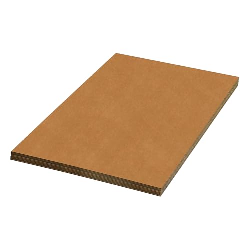 Box USA Double Wall Corrugated Cardboard Sheets, 24' x 48', Kraft (Pack of 5), (BSP2448DW)