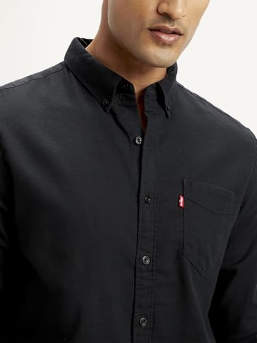 Image of Levi's Men's Solid Slim Fit Shirt Black