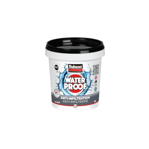 Image of Rubson Anti-infiltrations 100% Silicone Waterproofing Solution| Stop Leak All Roof (Flat and Sloped), Crack Proof in Single Coat,Super Tacky, Idea for Leaking Roofs, gutters, Tiles, Walls Black-1kg