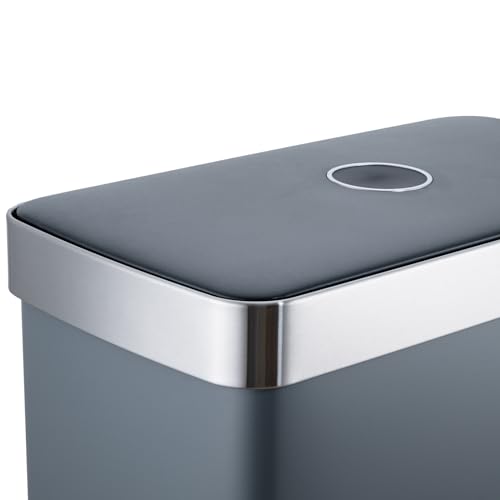 SVITA LT2X30 Mülleimer 60 Liter Treteimer Tretmülleimer Abfalleimer 2 Fächer je 30 Liter freistehend mit Deckel Softclose-Deckel inkl. Inneneimer Grau – Bild 5