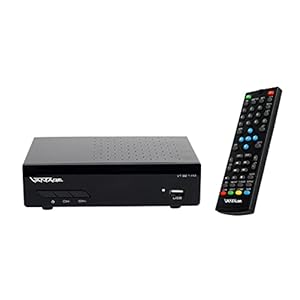 Sky Vision VT-92 DVB-T/T2 Reciever, ontvangst van alle vrije SD en HD DVB-T2-zender, digitaal, Full HD 1080p, HDMI, SCART, mediaspeler, USB 2.0, zwart