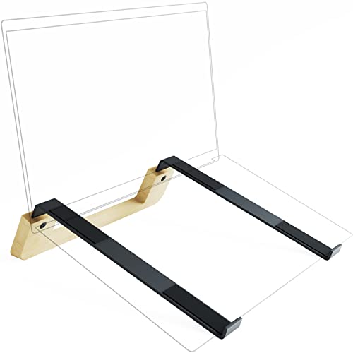KD Essentials - Laptop Ständer & Notebook Erhöhung, plastikfrei aus stabilem Metall und Bambus - der Halter optimiert Ergonomie und PC-Kühlung, geeignet für alle Tablets/Laptops von 10" bis 16" Cover
