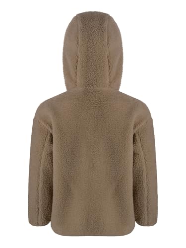 Girls Boys Polar Fleece Jacket Winter Warm Thick Hooded Outerwear Long Sleeve Button Coat2