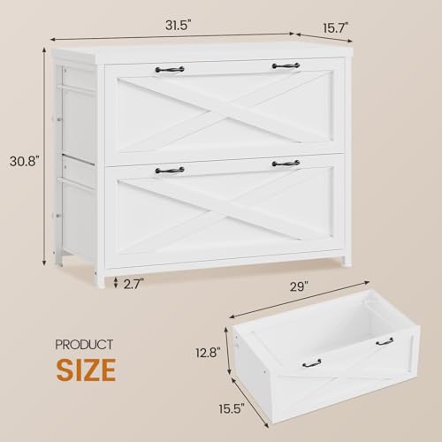 SEDETA 2-Drawer Lateral File Cabinet for Home Office, Fits Letter/Legal/A4, White