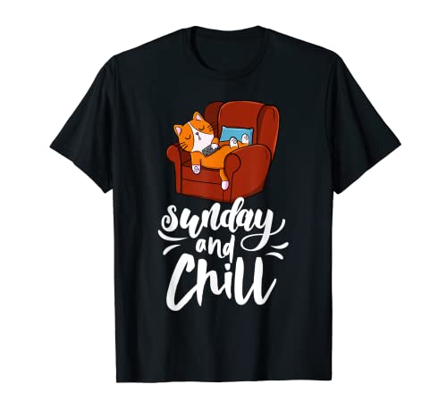 Sunday & Chill Sleep Mujeres Divertidas Cabeza perezosa Camiseta