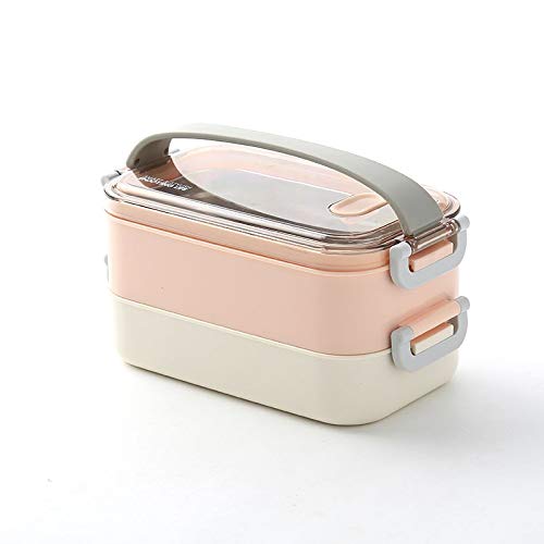 scatola per il pranzo, Bento Boxes Scatola da pranzo portatile in acciaio inossidabile a 2 strati con scomparti Contenitore for alimenti for adolescenti for ufficio e scuola