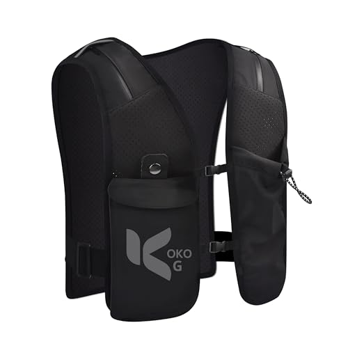 Ultra-Light Running Vest with Water Bottle &ndash; Breathable Hydration Pack with Adjustable Fit...