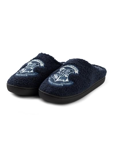 Harry Potter Womens Slippers Red OR Blue | Fluffy Indoor Mules for Ladies Slip On House Shoes for Adults and Teens HP Merch3