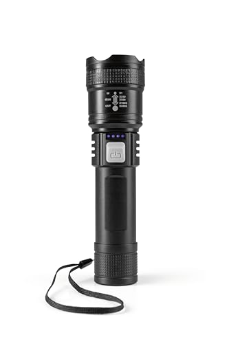 EASYmaxx LED Taschenlampe wiederaufladbar mit USB-C & Zoom | 3 Lichtmodi, extra hell, lange Laufzeit & spritzwassergeschützt |für Camping, Haushalt, Auto & unterwegs