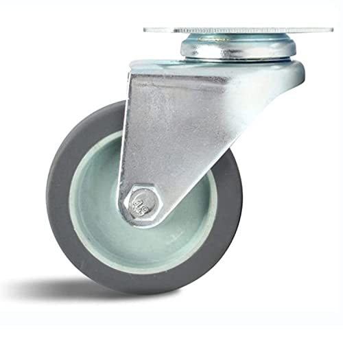 Paquet de 12 2 Roulettes pivotantes de pouce, Roulettes en caoutchouc lourd, Roulement à billes Roulette à profil bas pour chariot