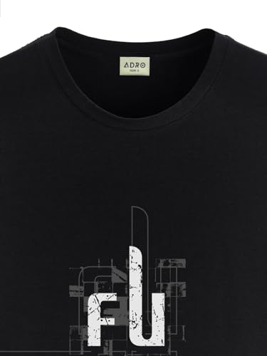 Image of ADRO Men's Graphic Printed 100% Cotton T-Shirt - Regular Fit, Printed T-Shirts for Men