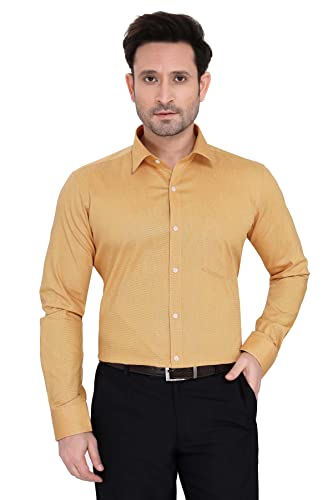 Image of Faubourg Cotton Blend 5377-5382 Men's Solid Plain Full Long Sleeve Slim Fit Formal Shirt