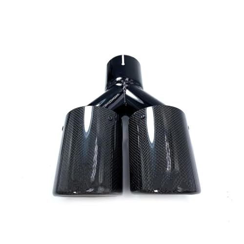 Tubo de escape con doble color negro brillante y punta de carbono para un estilo deportivo