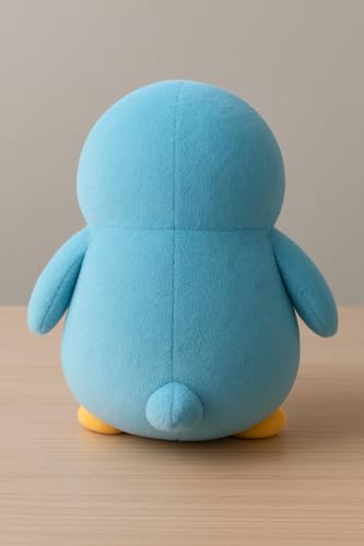 Image of Blue Penguin Plush Stuffed Animal, Cute Smiling Face Design with Yellow Beak and Feet, Soft Cuddly Toy for Kids (Penguin BLUE-28CM)