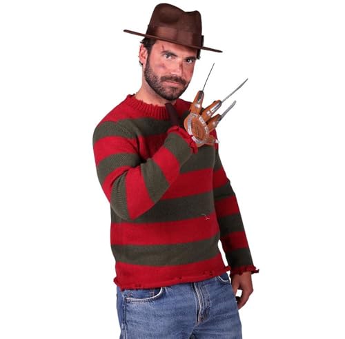 Disfraz de Freddy Krueger de 3 piezas para evitar maquillajes complejos en fiestas de terror