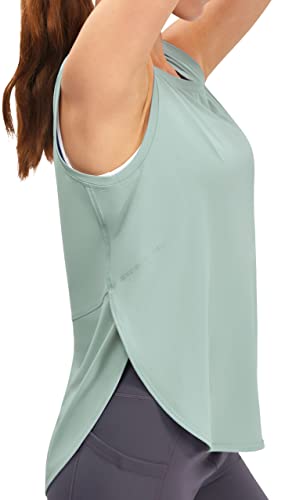 Joyspels Women's Athletic Fit Sleeveless Yoga Tank Top - Greyish Green #TOP2