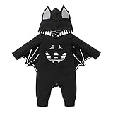 Halloween Baby Toddler Bat Costume Romper Newborn Pumpkin Skeleton Onesie Outfit Infant Bat Wings...