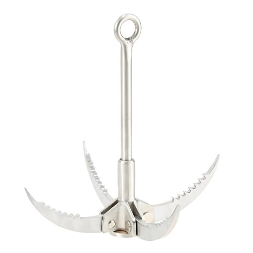 Lixada Grappling Hook, Gravity Rock Folding 4 Claws Survival Stainless Steel Claws Anchor Climbing Camping Survival Tool Load 350kg