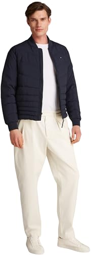 Tommy Hilfiger Herren Bomberjacke Mix Quilt Wattiert, Blau (Desert Sky), XXL – Ansicht 4
