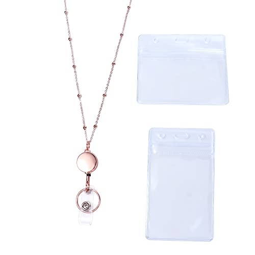 BYBYCD Com porta-cartões de identificação, cordão de contas DIY para funcionários, enfermeiras, clip