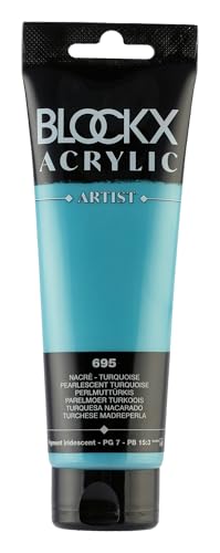 Blockx 60695BXC Acrylique Fine Semi-opaque et Satinée -Nacré - Turquoise PG 7/PB 15:3 - 120ml