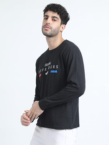 Image of OFFENDERS Mens Exclusive Graphic Printed Round Neck Full Sleeve Premium Tshirt 100% Cotton (Pack of 1)