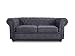 Produktbild Sofa Chesterfield Asti 2-Sitzer, Couchgarnitur 2-er, Sofagarnitur, Couch mit Holzfüße, Polstersofa - Glamour Design (Graphit (Capri 16))