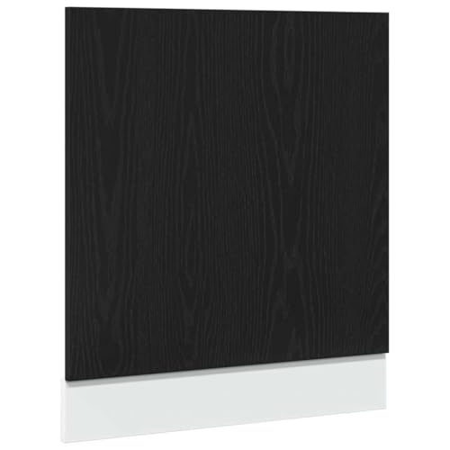 vidaXL Panel para lavavajillas Madera Roble Negro 60x1,5x67 cm, Frente del lavavajillas, Panel, Panel del lavavajillas Frontal, Panel Frontal