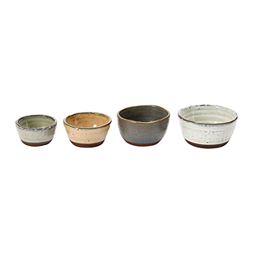 Creative Co-Op Stoneware Bowls With Reactive Glaze Finish, Set Of 4