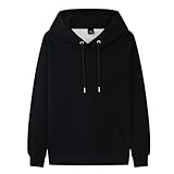 [uptoyou] パーカー メンズ レディース スウェット 12.3オンス 長袖 秋服 大きいサイズ 無地 フード付き トップス プルオーバー ゆったり 通勤通学 男女兼用 13色 春秋冬(XL ブラック)