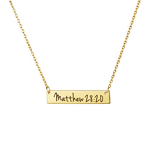 Inspirational Christmas Religious Gifts for Women 18K Gold Plated Bible Verse Necklace Christian Birthday Baptism Jewelry