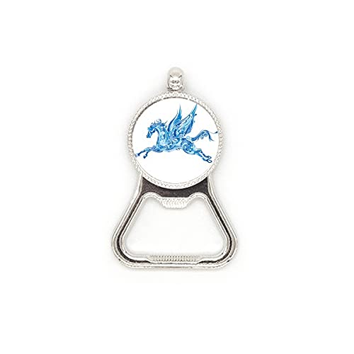 Ouvre-bouteille acier inoxydable design ailes de cheval bleues décapsuleur de table - 2
