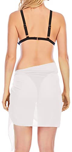 FINOCEANS Women's Summer Sarong Cover Up Beach Wrap Short Bikini Chiffon Sheer Pareo Swimwear Skirt4