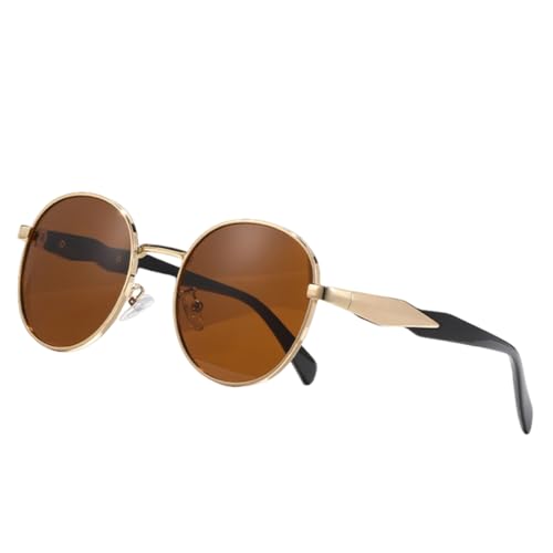 Lunettes de soleil ovales en métal rétro pour femmes look vintage chic
