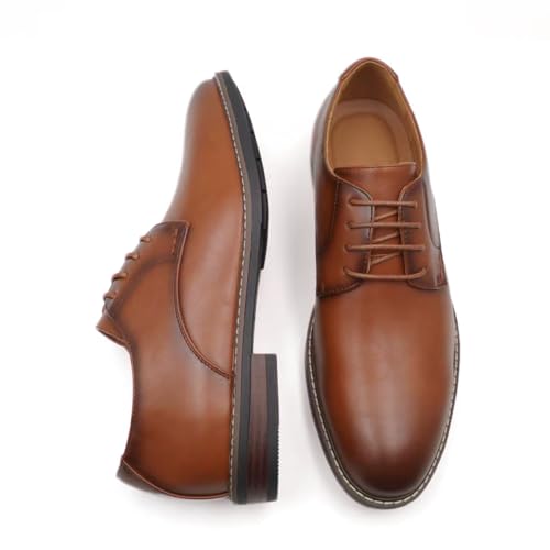 Image of Finishing & Sewing Men's Cap Toe Lace Up Oxford Dress Shoes