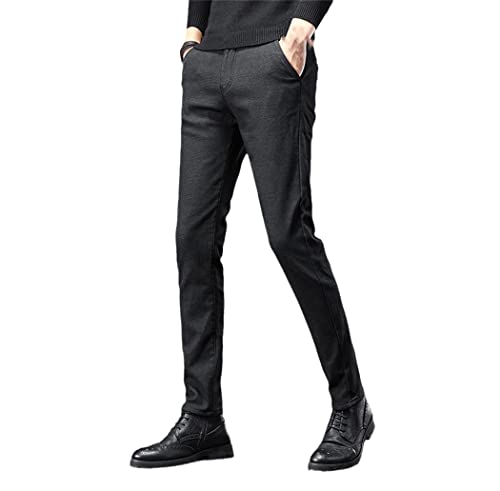 Pantalon de costume d'affaires pour homme WEGUKRI coupe droite noire tailleur