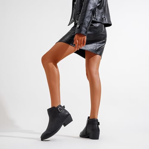 Jeossy Women’s Ankle Short Boots Western Chunky Low Heel Cowboy 9617 Booties with Zipper4