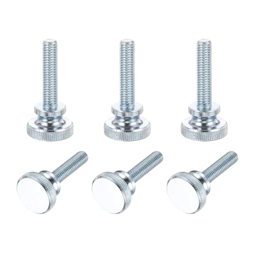 PATIKIL M8 x 34mm Knurled Thumb Screws, 6Pcs Metric Knurled Head Bolts Thumb Screw with Shoulder Grip Knobs Fasteners Tighten Thread Fasteners for TV Monitor Mount