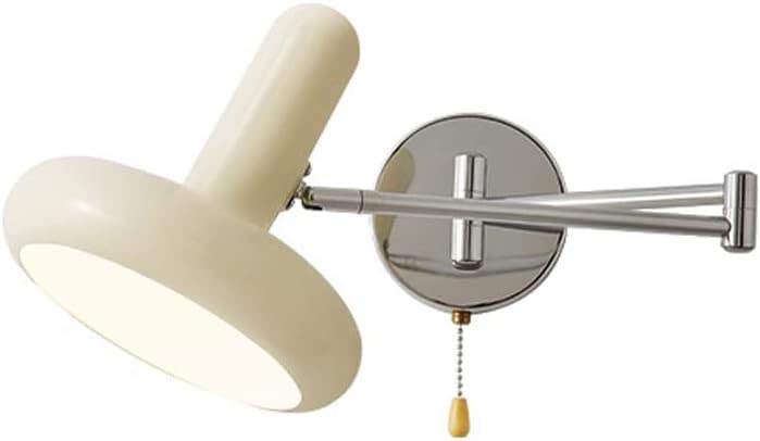 Applique à bras oscillant réglable en métal blanc pour salon et chambre