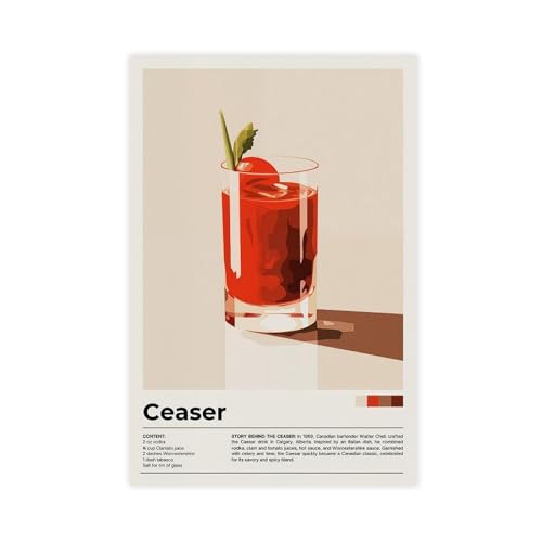 Poster de cocktail César deco murale pour cuisine et salon moderne