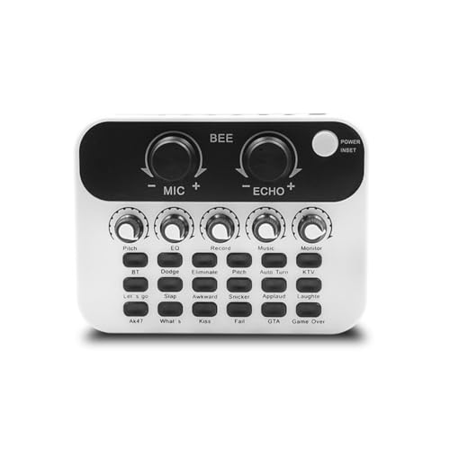 Rtauhife Tarjeta de Sonido en V8 Mini Interfaz de Audio Mezclador de Podcast Adecuado para PC Computadora Teléfono Transmisión Efectos de Grabación