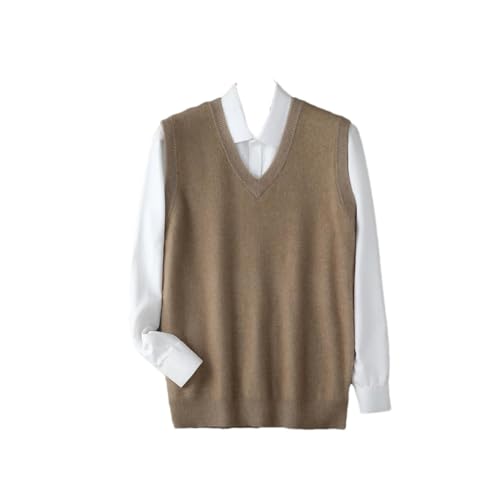 Men's V-Neck Cashmere Sweater Vest Sleeveless Pullovers Knitwear Waistcoat Casual Solid Tops